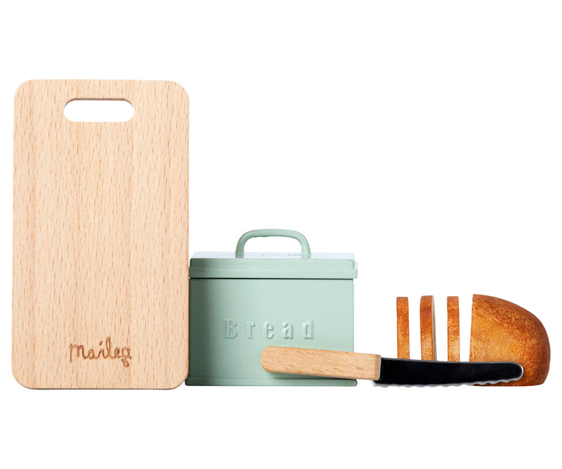 Maileg Miniature Bread Box w/ Utensils