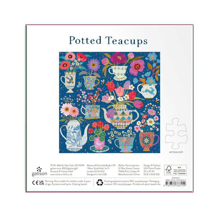 Galison: Victoria Ball Potted Teacups 500 Piece puzzle
