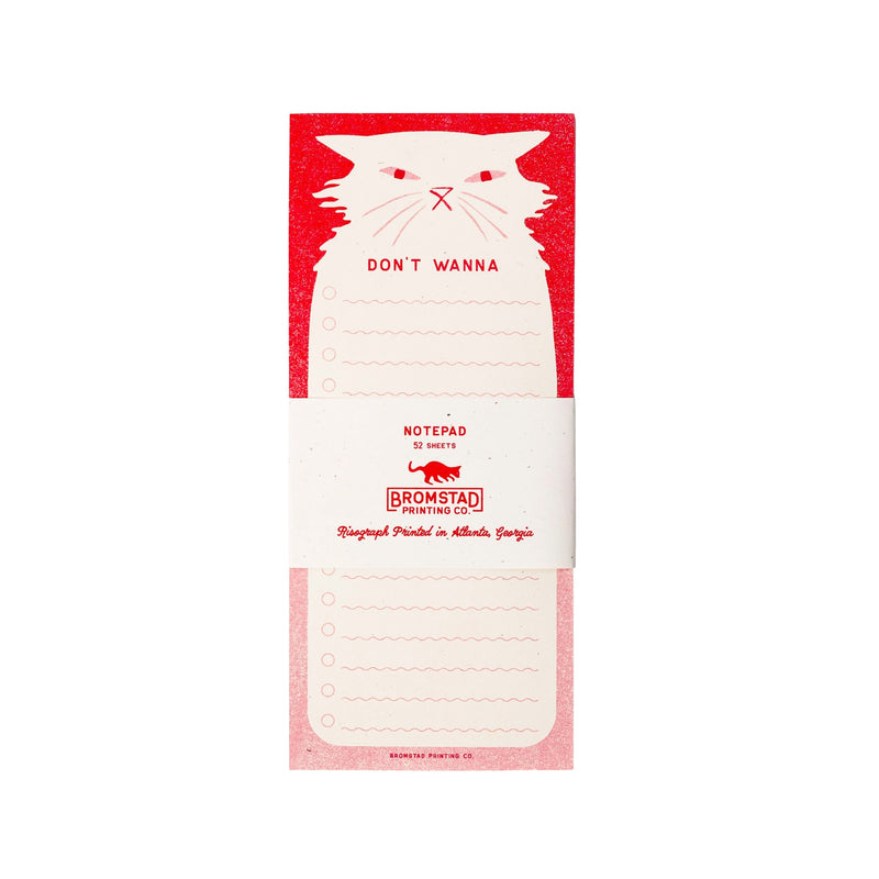 Bromstad Printing Co. Don't Wanna - Risograph Notepad