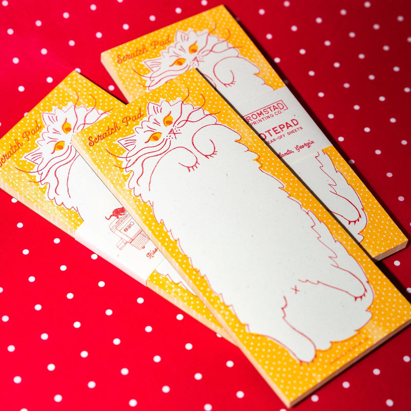 Bromstad Printing Co. Scratch Pad Cat - Risograph Notepad