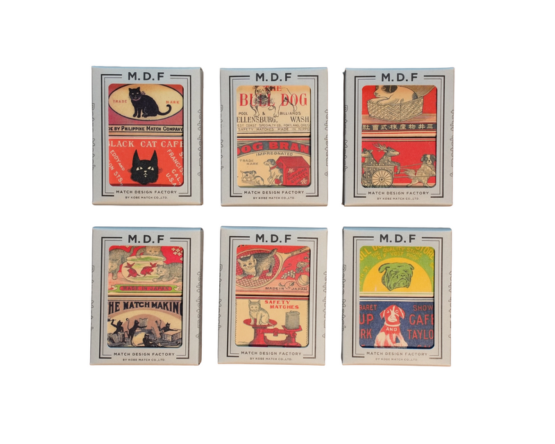 M.D.F. Retro Safety Matches Assorted Box - Family Pets