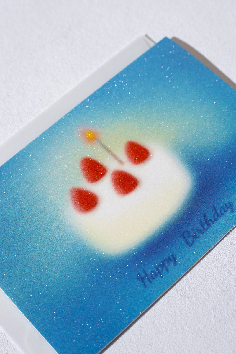 Birthday Card: Strawberry Clouds