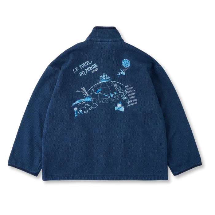 Porter Classic Kendo Zip Up Jacket Embroidery (LE TOUR DU MONDE)