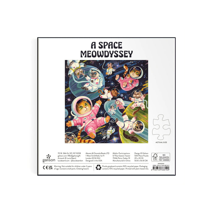 Galison: A Space Meowdyssey 500 Piece Puzzle