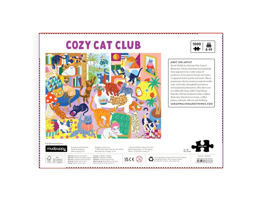 Mudpuppy: Cozy Cat Club 1000 Piece Family Puzzle