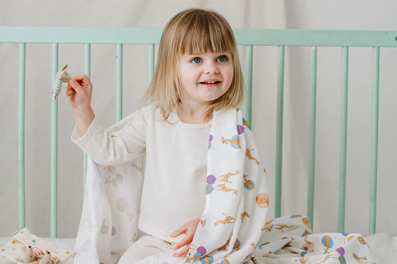 Bamboo Swaddle Blankie (Single) - Giraffe Shapes