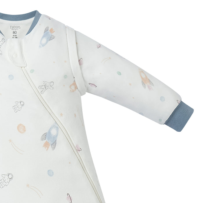 Organic Cotton Removable Long Sleeve Sleep Bag 1.0 TOG - Up and Away!