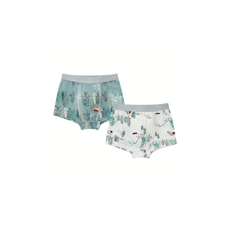 Boys Boxer Briefs Underwear (2 Pack, Bamboo) - Forest Fun