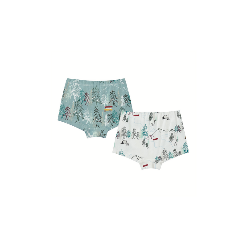 Girls Boy Short Underwear (2 Pack, Bamboo) - Forest Fun