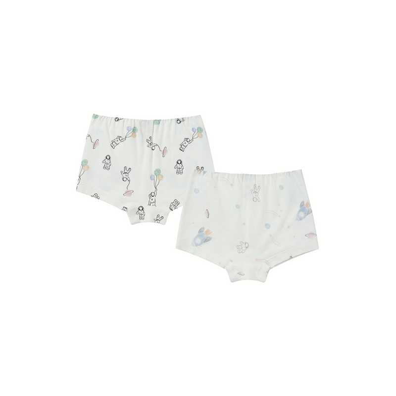 Girls Boy Short Underwear (2 Pack, Bamboo) - To Infinity!