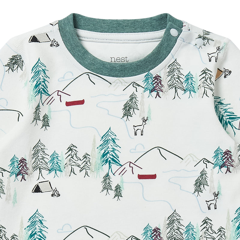 Long Sleeve Two-Piece PJ Set (Organic Cotton) - Happy Trails