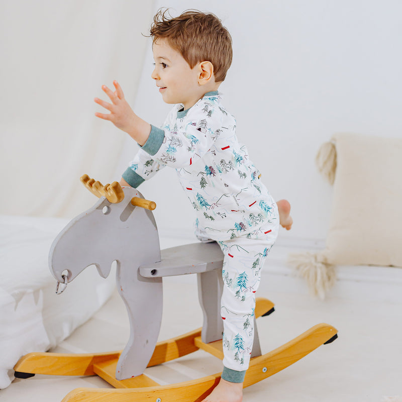 Long Sleeve Two-Piece PJ Set (Organic Cotton) - Happy Trails