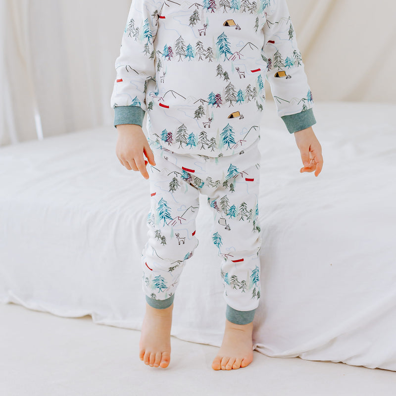Long Sleeve Two-Piece PJ Set (Organic Cotton) - Happy Trails