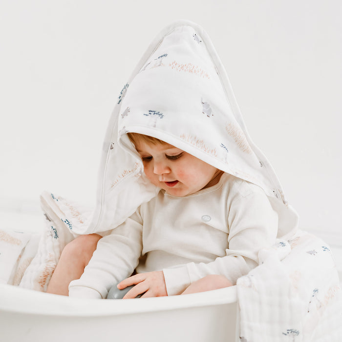 Nest Designs Organic Cotton 9-Layer Hooded Baby Bath Towel - Baby Baobabs