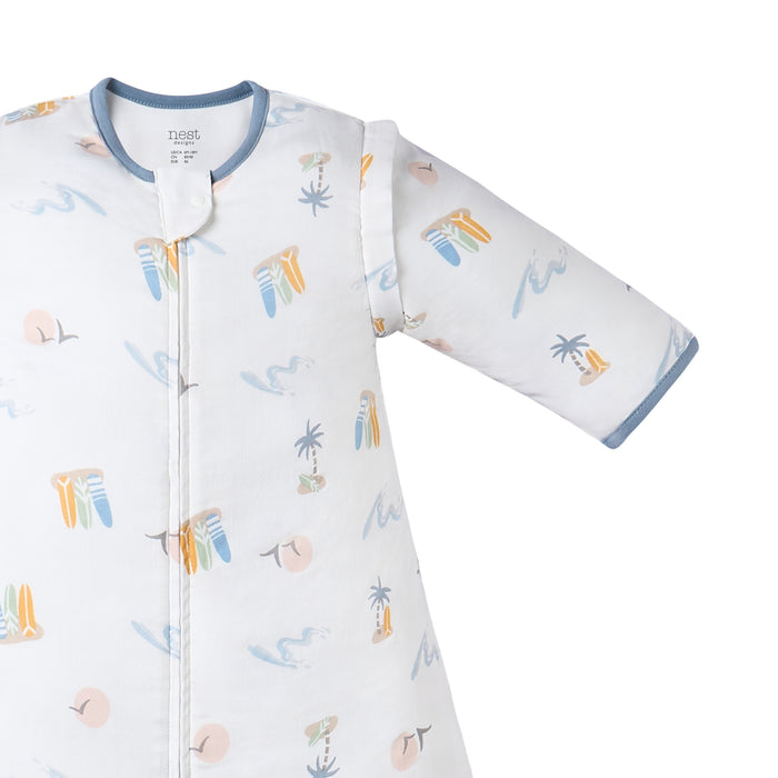 Removable 3/4 Sleeve Sleep Bag 0.6TOG (Bamboo) - Pastel Waves