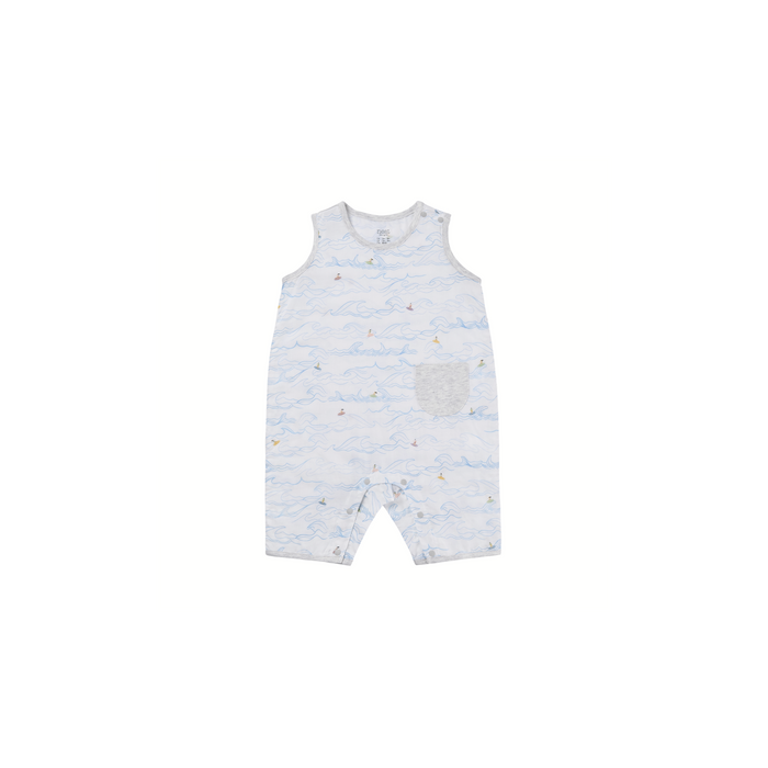 Bamboo Muslin Sleeveless Romper - Surf's Up