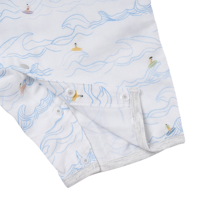 Bamboo Muslin Sleeveless Romper - Surf's Up