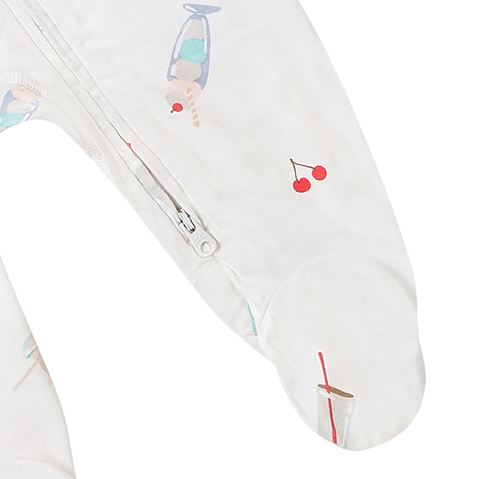 One-Piece Zip Footed Sleeper (Bamboo Jersey) - Ice Cream Summer