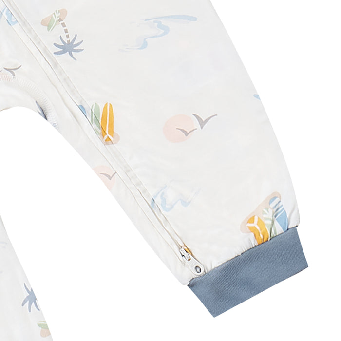 One-Piece Zip Footless Sleeper (Bamboo Jersey) - Pastel Waves