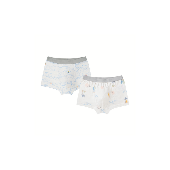 Boys Boxer Briefs Underwear (2 Pack, Bamboo) - Surf Camp