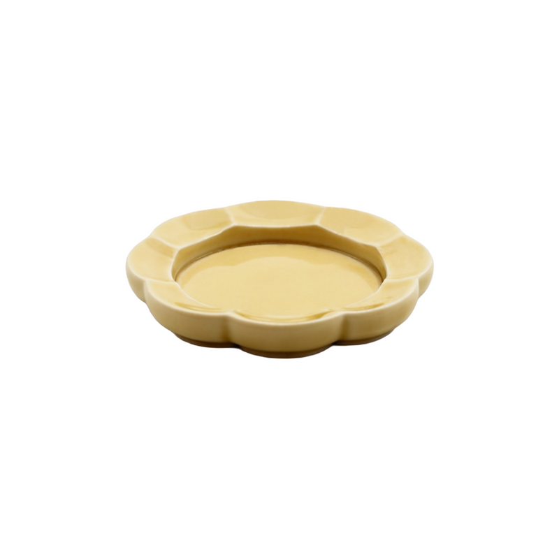 Hibi Flower Oribe Incense Tray - Yellow