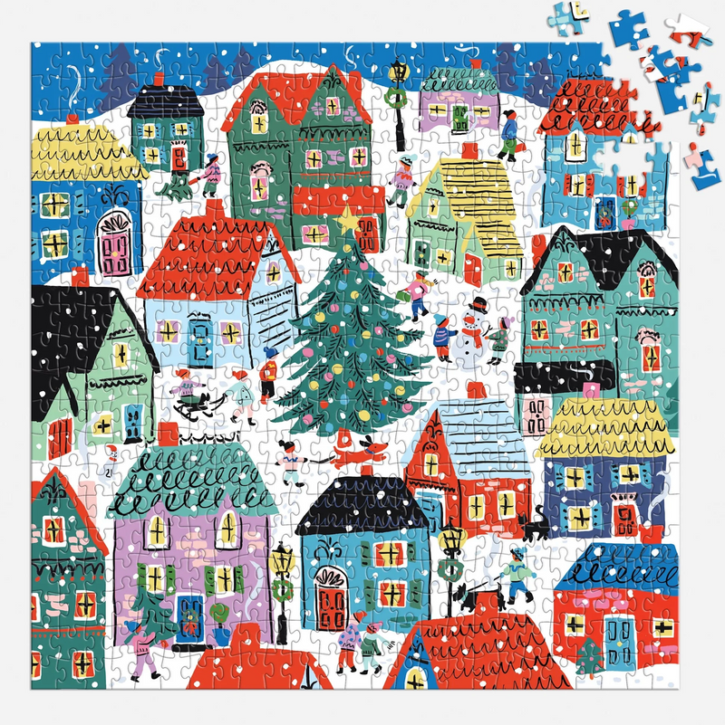 Galison: Christmas in the Village 500 Piece House Puzzle