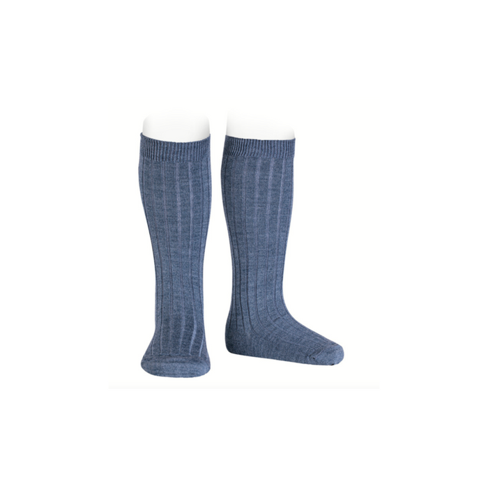 Condor Merino Wool-Blend Rib Knee Socks Jean's