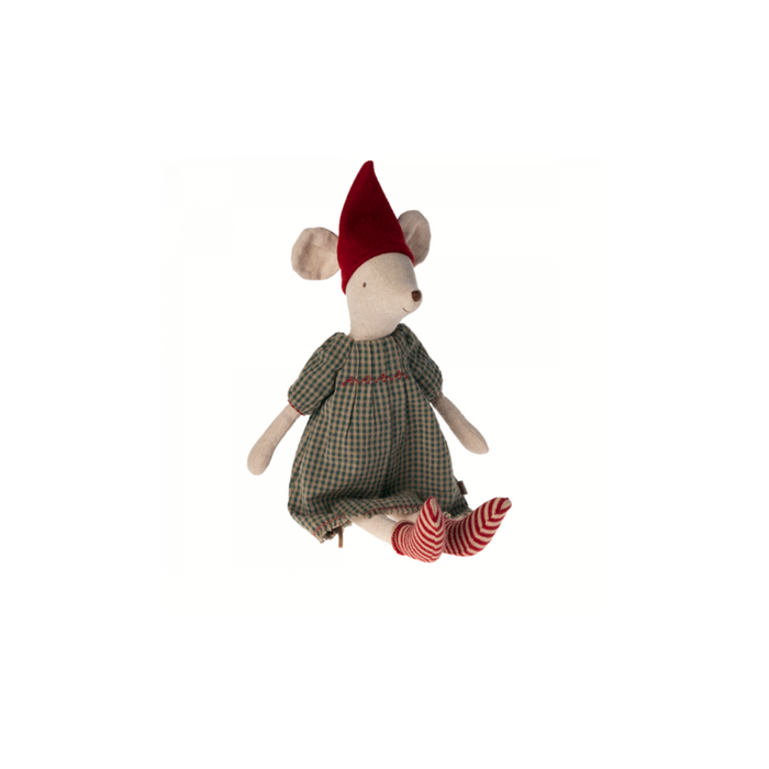 Maileg Medium Christmas Mouse, Girl - Dress