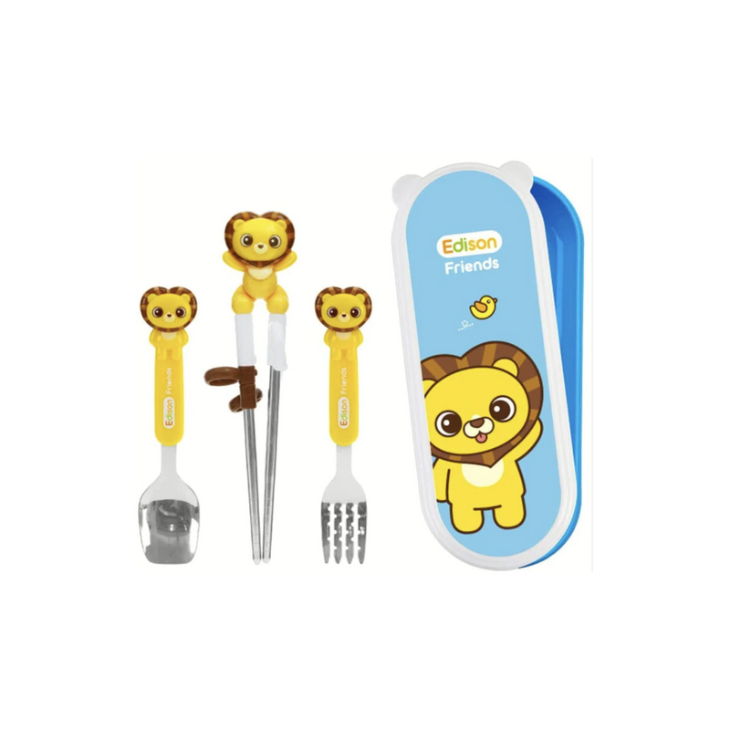 Edison Friend Chopsticks Easy Hard Case Set With Fork (Right-Handed)