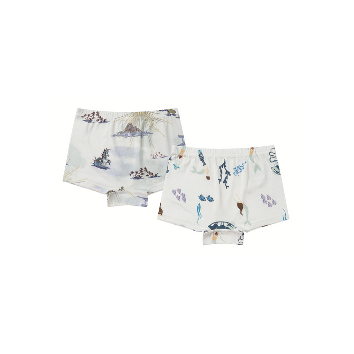 Girls Boy Short Underwear (Bamboo, 2 Pack) - Under the Sea