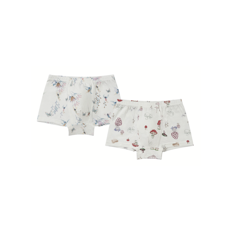 Boys Boxer Briefs Underwear (2 Pack, Bamboo) - Meadow Mystery