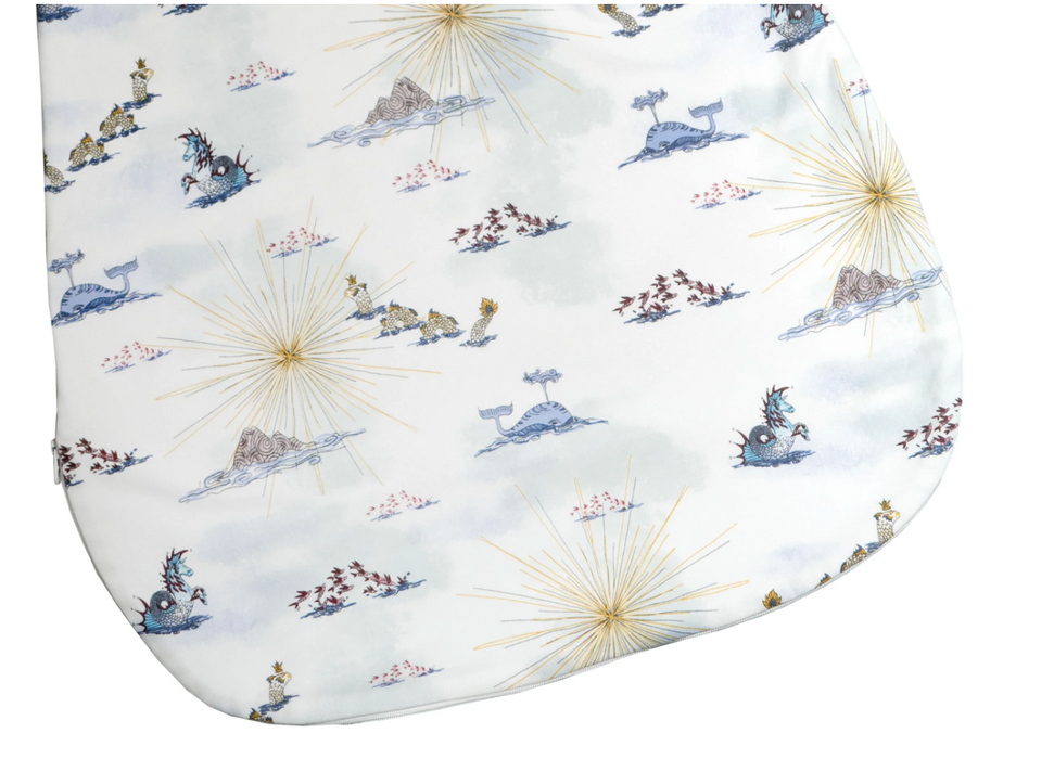 Removable Long Sleeve Sleep Bag 1.0 TOG (Organic Cotton) - Ocean Wonders