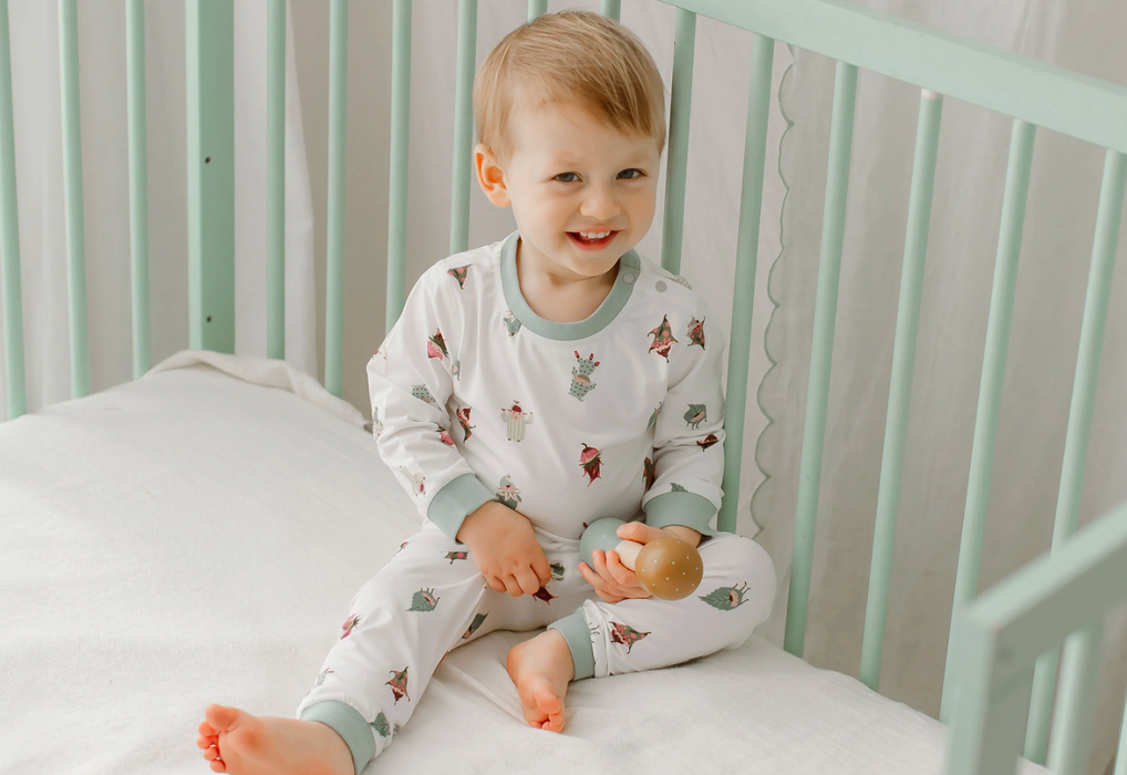 Two-Piece Long Sleeve PJ Set (Avocado Bamboo) - Pixie Dust