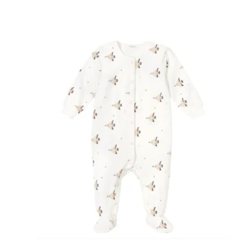 Petit Lem Organic Cotton Footed Sleeper, Bird