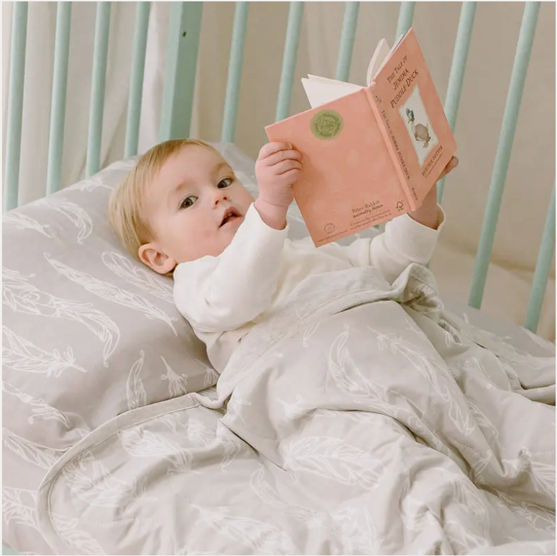 Toddler Pillow With Pillowcase (Bamboo Silk) - Feather Grey (Small)