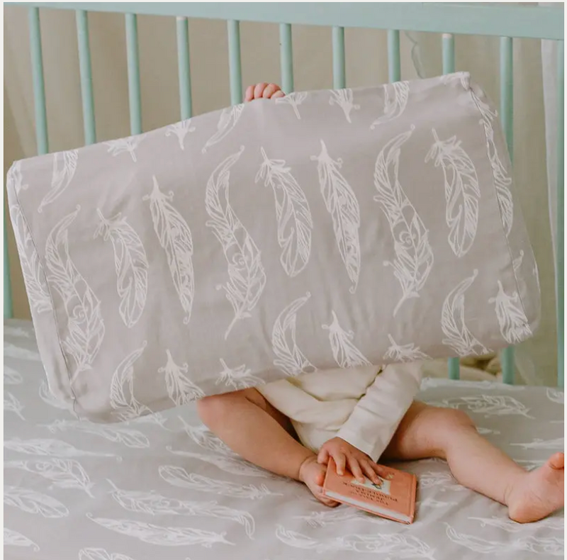 Toddler Pillow With Pillowcase (Bamboo Silk) - Feather Grey (Small)