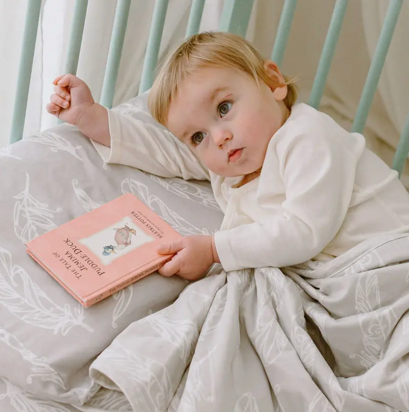 Toddler Pillow With Pillowcase (Bamboo Silk) - Feather Grey (Small)