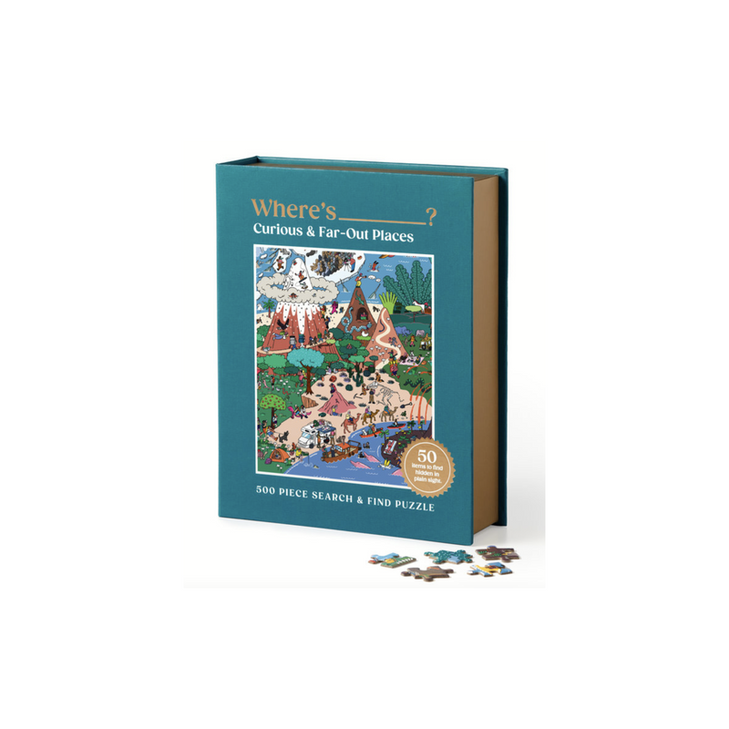 Galison: Where's ________? Curious and Far Out Places 500 Piece Search and Find Puzzle