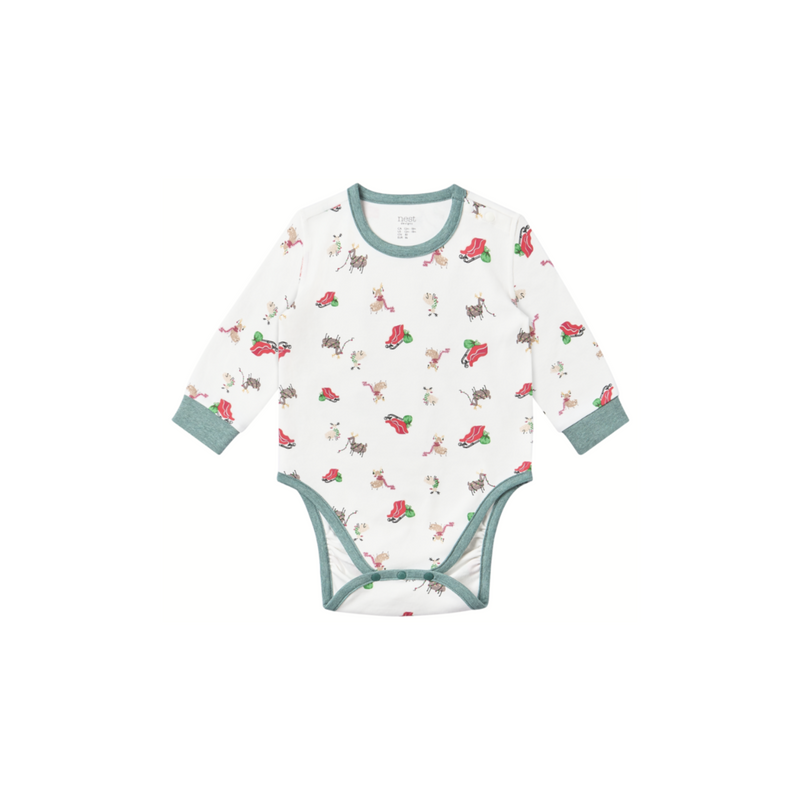 Long Sleeve Kimono Onesie (Organic Cotton) - Sleigh All Day