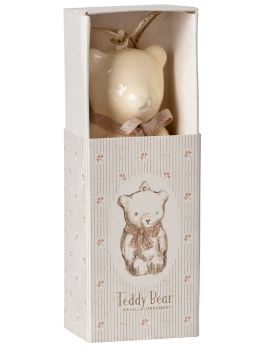 Maileg Metal Ornament, Teddy Bear - Off White/Rose