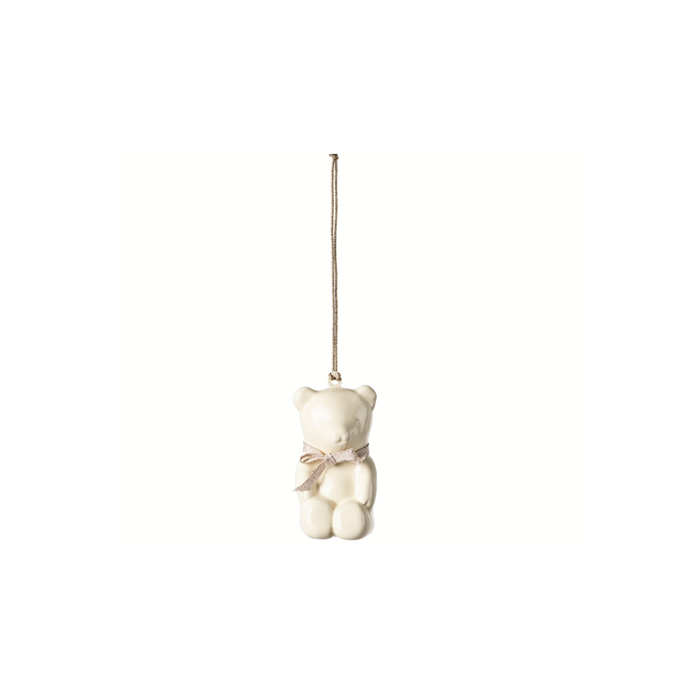 Maileg Metal Ornament, Teddy Bear - Off White/Rose