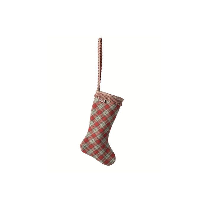 Maileg Stocking Ornament, Checker - Red