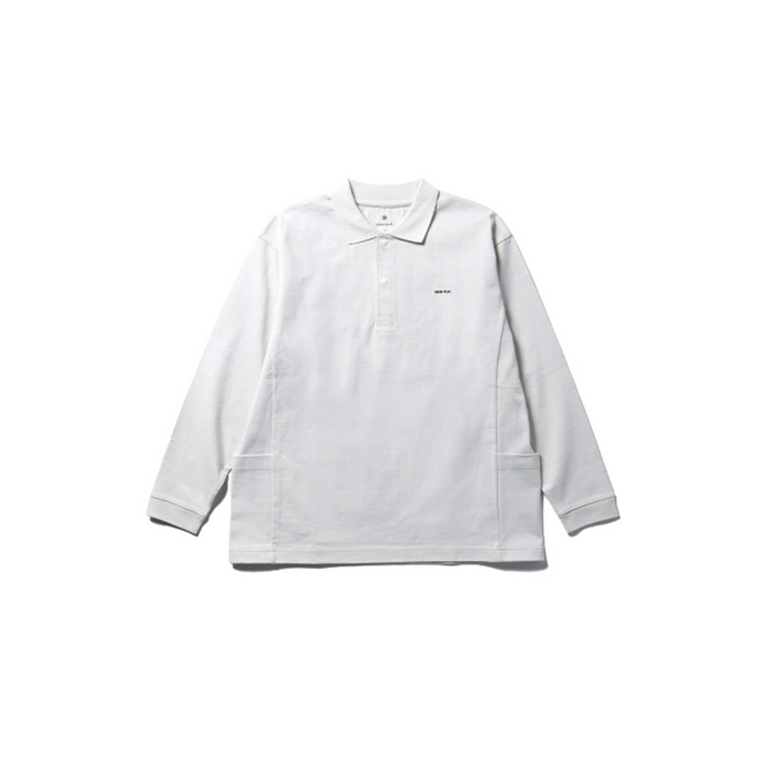 Snow Peak Heavy Cotton Border Long Sleeve Polo Shirt