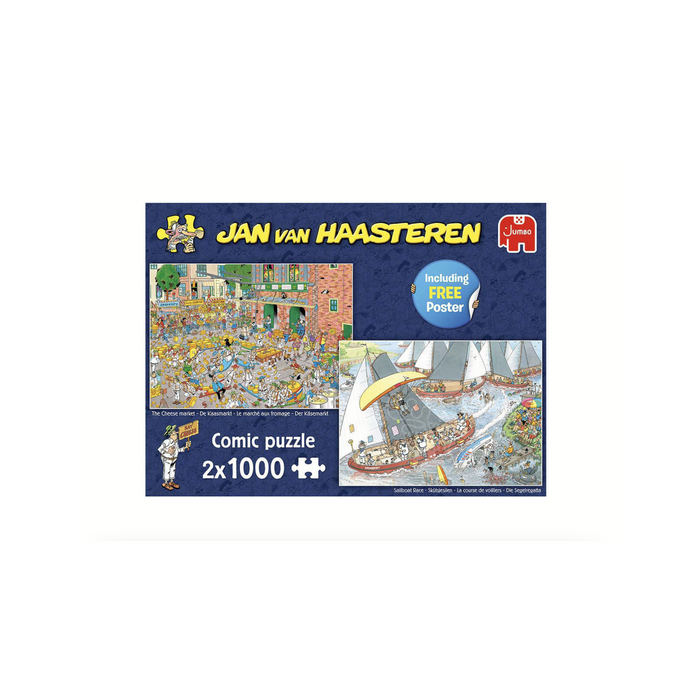 Jan van Haasteren - The Cheese Market & Sailboat Race (2×1000 Pieces)