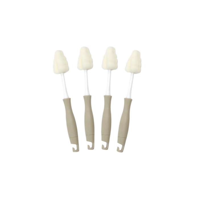 All In One Foam Brush for Bottle & Teat (4pcs, Mocha)