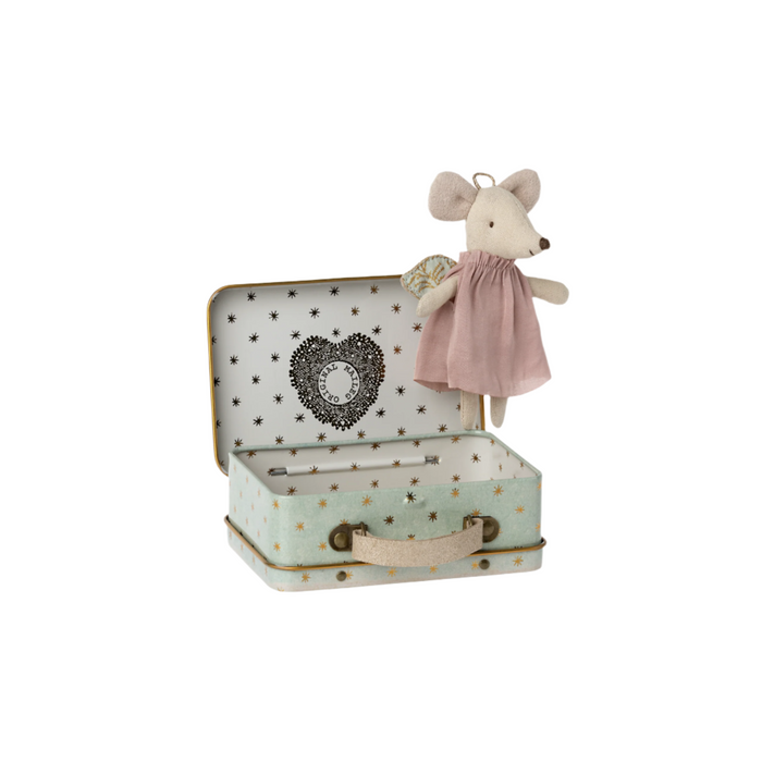 Maileg Angel Mouse in Suitcase, Little Sister