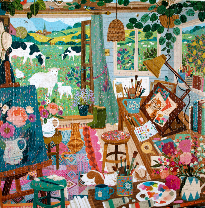 eeboo Artist's Cottage 1000 Piece Puzzle