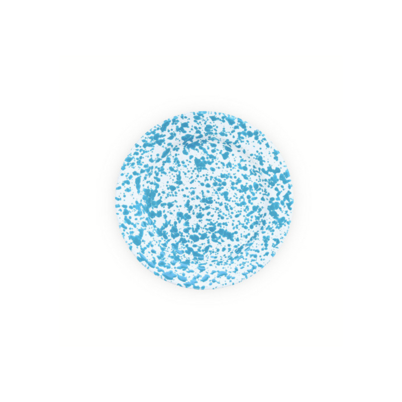 Crow Canyon Splatter Enamelware Flat Salad Plate 8 Inch