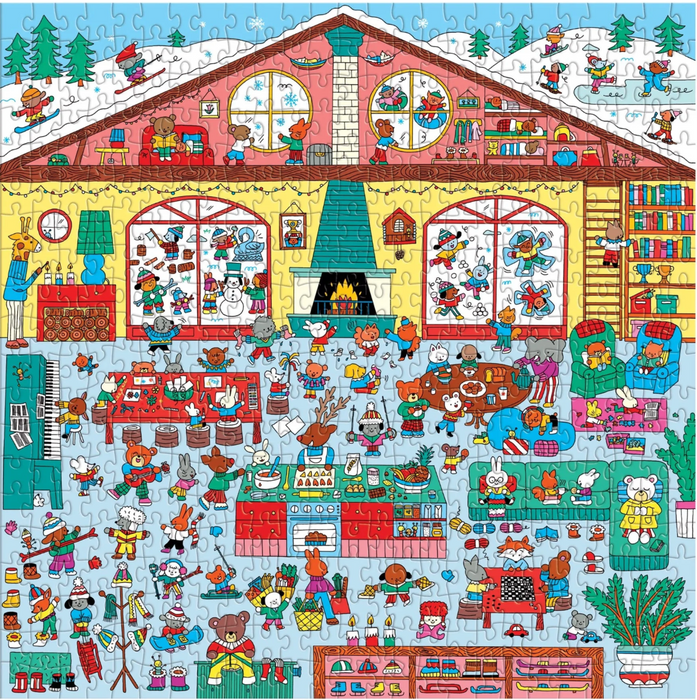Mudpuppy Winter Chalet 500 Piece Search & Find Puzzle
