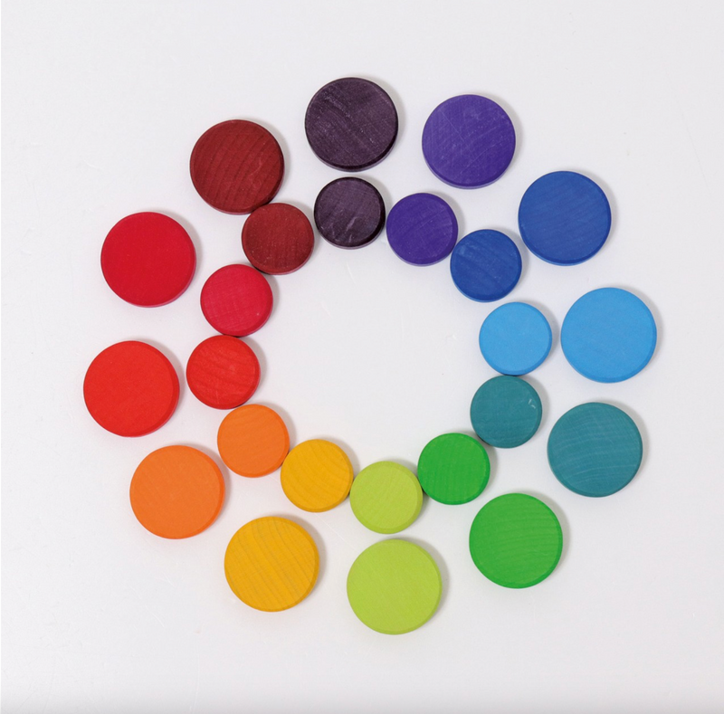 Grimm's Wooden Rainbow Coins 24pcs